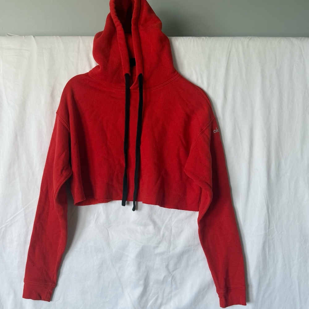 Red Alo cropped hoodie